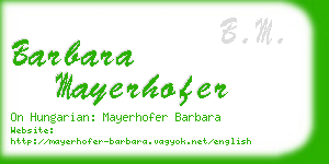 barbara mayerhofer business card